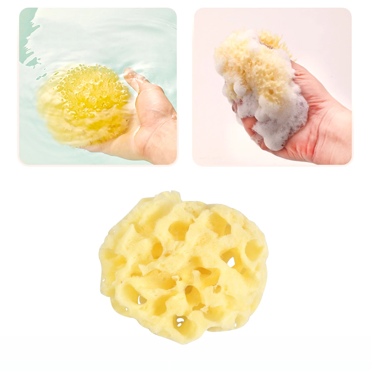 1PC Bath Sponge Greek Natural Seaweed Sponge Honeycomb Wash Face Baby Bath Sponge Gold Cotton Shower Supplies