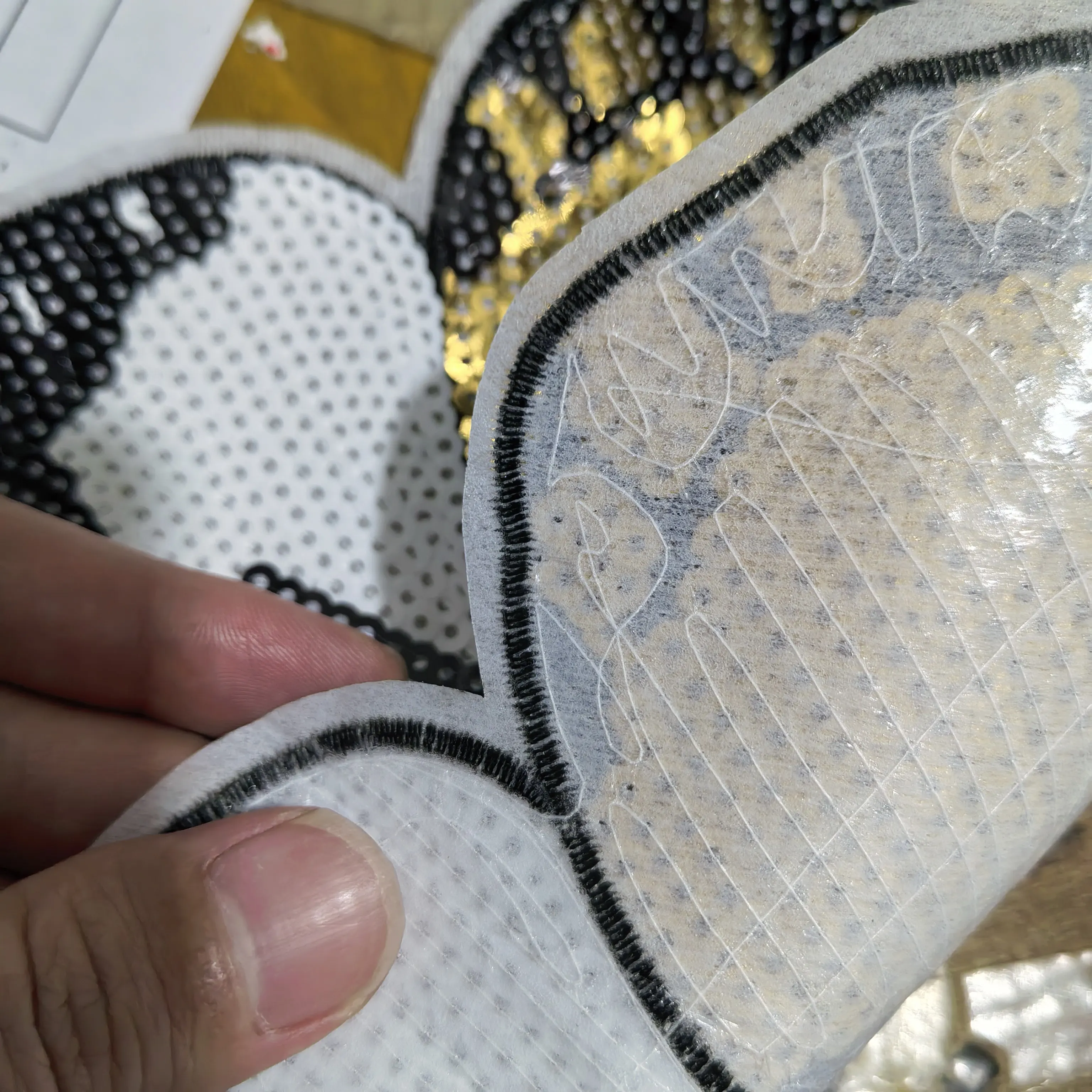 Picture 5: New Butterfly Embroidery lace applique paillette fabric sweater clothes Iron on patch stickers t-shirt diy decoration