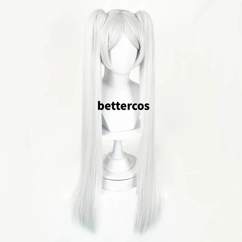 z;3,d'5,g\7/Anime At The Funeral Frieren Cosplay Wig Long Silver White Double Ponytail Wigs Heat Resistant S6,j.y'8 /c. - view 5