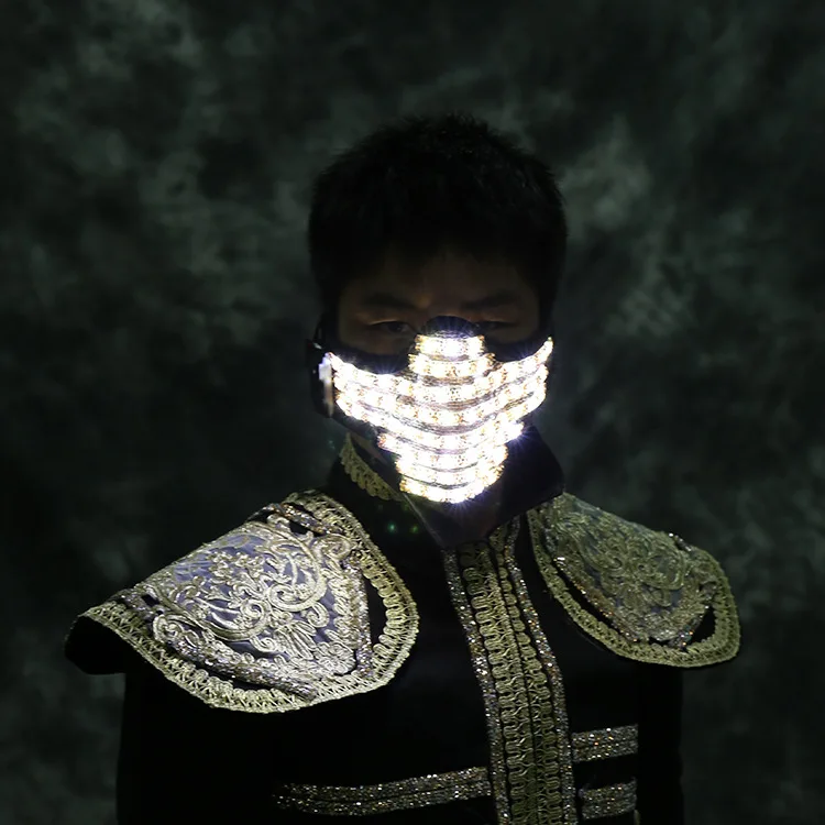 

LED flash mask luminous mask technological sense bar party KTV future warrior charging luminous mask
