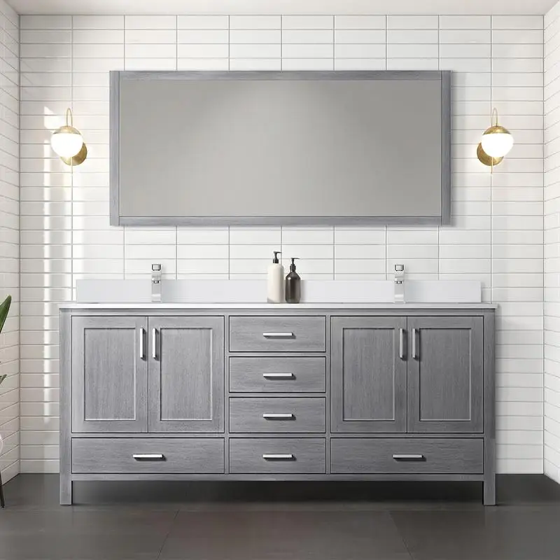 Distressed Grey Double Bath Vanity 72