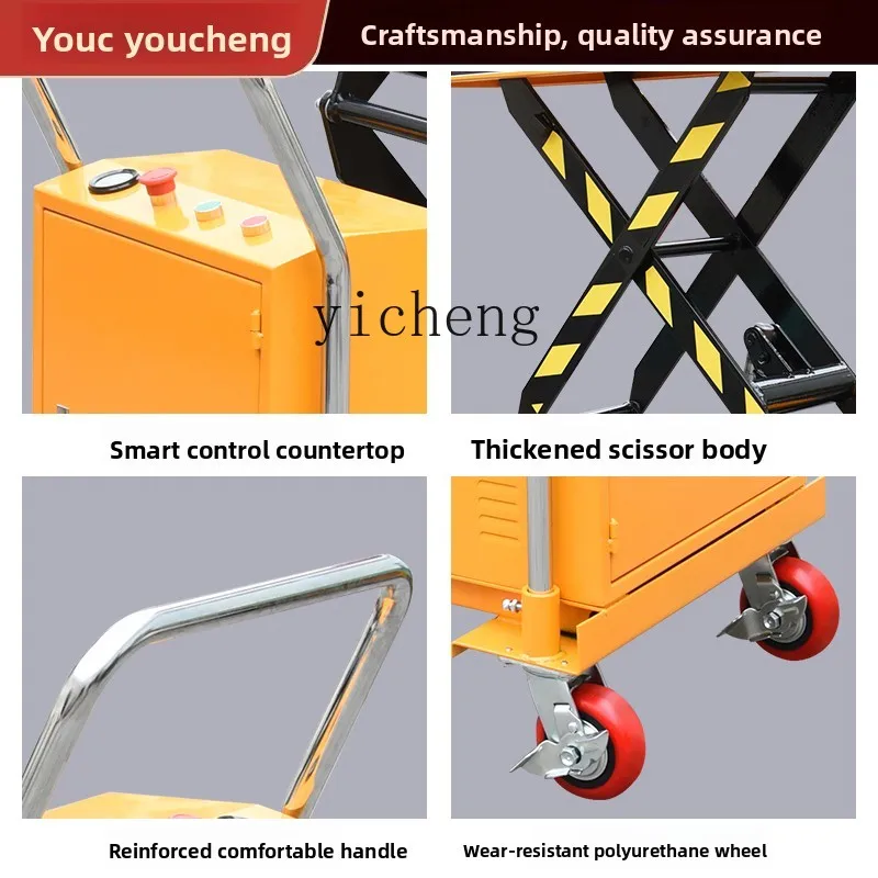 

XL hydraulic platform car mobile hand push walking semi-electric lifting platform scissor lift car