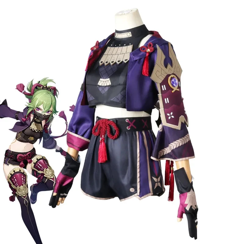 5;e,8\v,5/Anime Genshin Impact Kuki Shinobu Cosplay Costumes Women Halloween Clothese;5'b\7/m' view 4