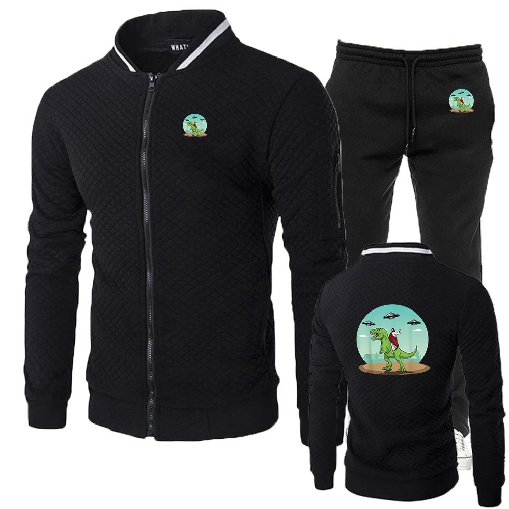 Men's Dinosaur Jesus Logo Print Spring And Autumn 2025 New Style High-end Luxury Shaped and Durable Slim Hoodies Pants Suits