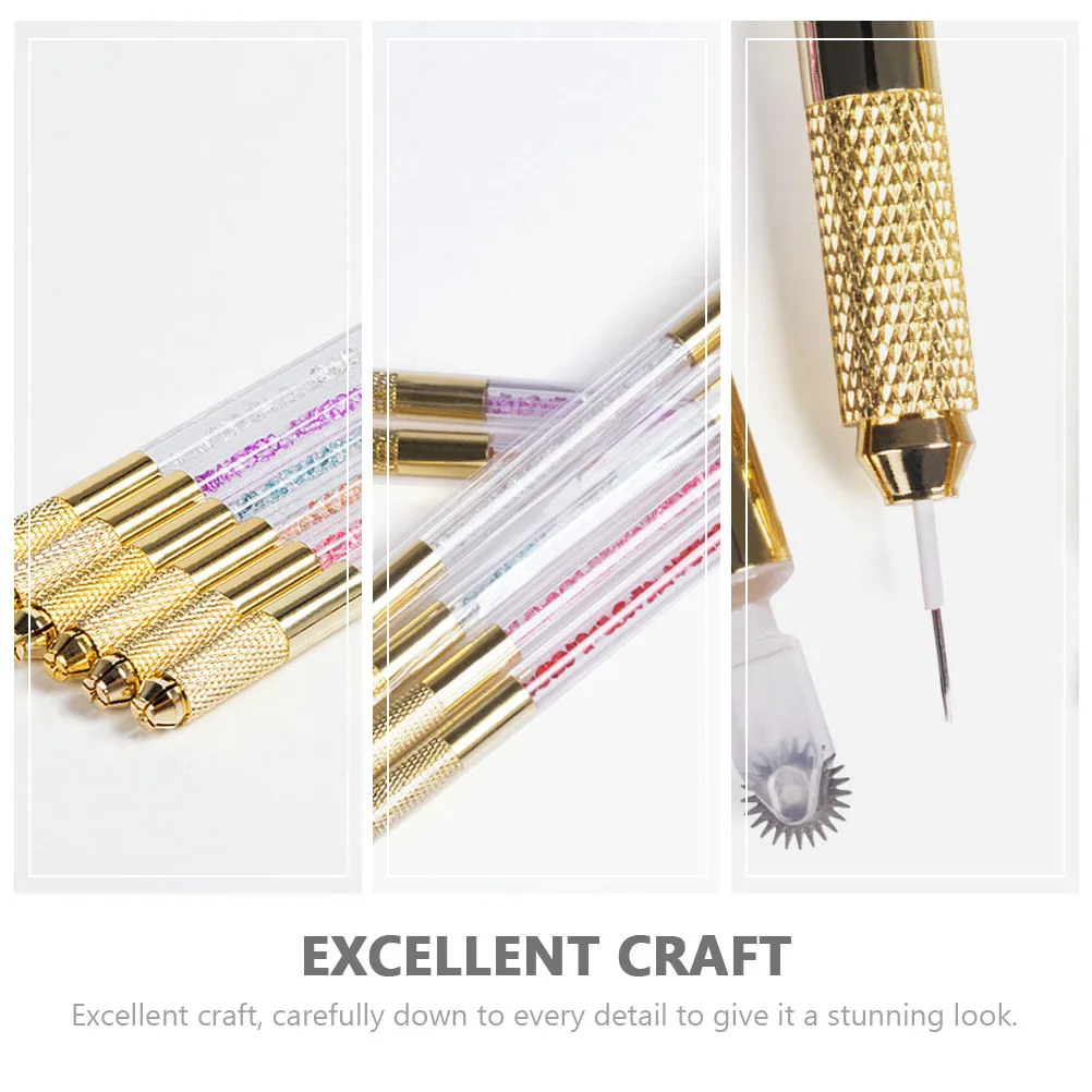 Kristall Griff Strass Dual Kopf Microblading Stift Tätowieren Nadel Halter Werkzeug Dual Stift für Salon