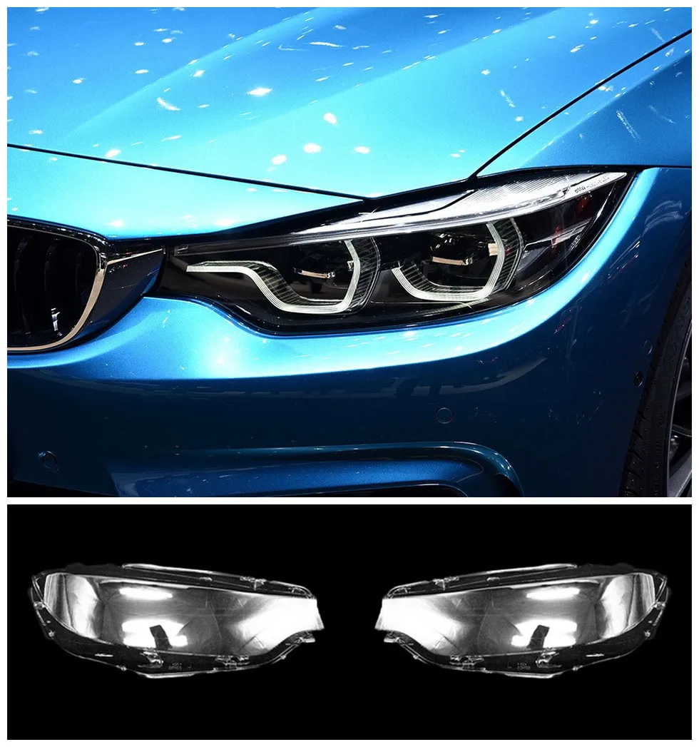 

Car headlight transparent lamp housing mask for BMW M3 M4 4 series F32 F33 F36 F80 425 430 440 2017-2020 plexiglass lamp housing