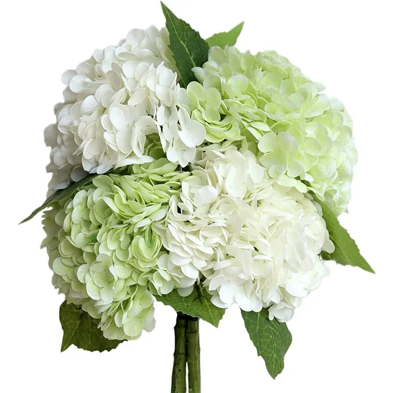 

4 pcs Hydrangea Artificial Flowers Real Touch Latex Artificial Hydrangea for Wedding Bouquet Party Home Decor