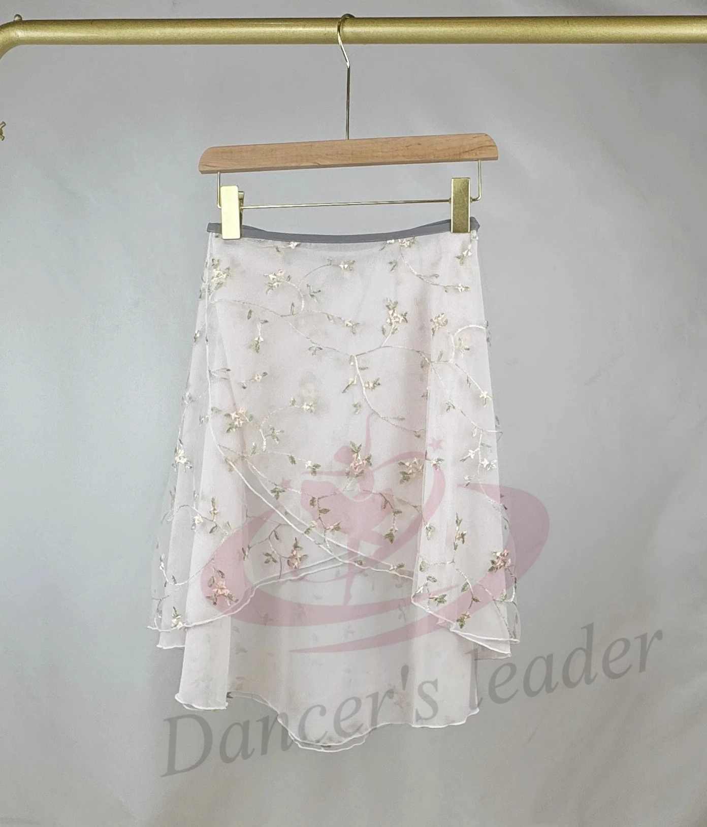 Ballet Dubbellaags Geborduurde Dansjurk Vrouwen Dansrok Gymnastiek Oefenrok Volwassen Balletkostuum Lyrische Rok