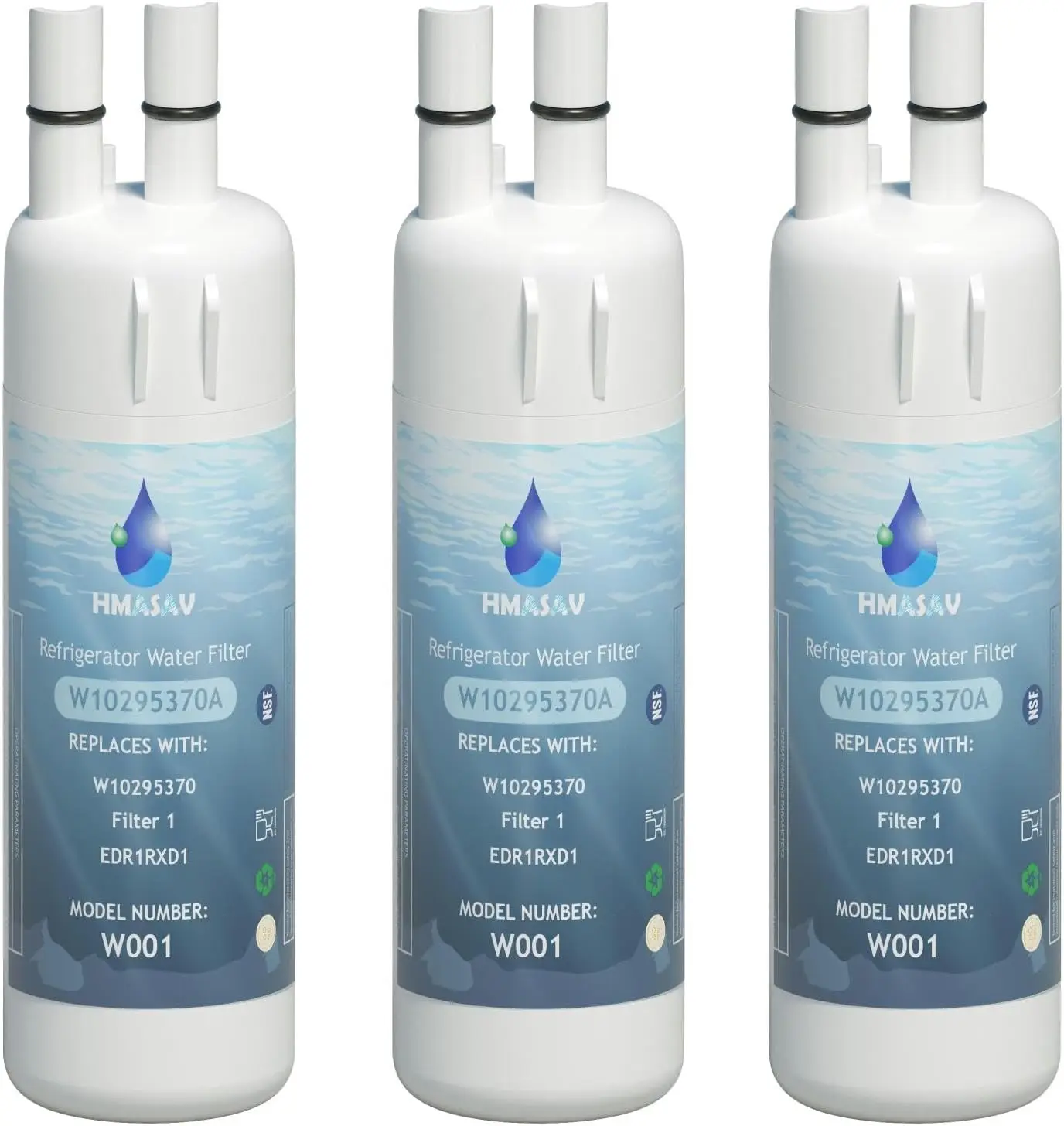 

3-Pack Water Filter Replacement for Refrigerators, NSF Certified, Easy Installation, 60-Day Guarantee