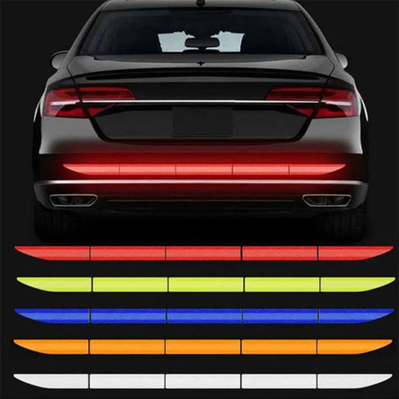 Car Sticker Reflective Warning Safety Tape Anti Collision Warning Reflective Stickers Automobile Trunk Reflectante Accessories