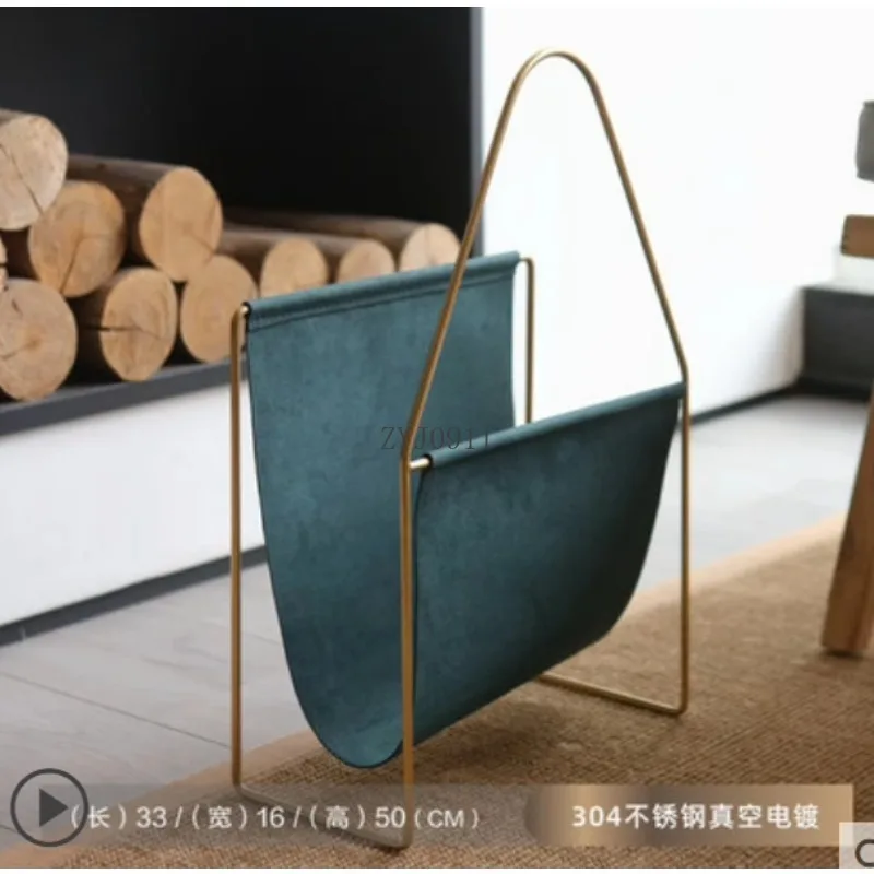 Fashion Stainless Steel Small Bookshelf Multifunctional Storage Newspapers Creative Model Room Photography Props Ornament