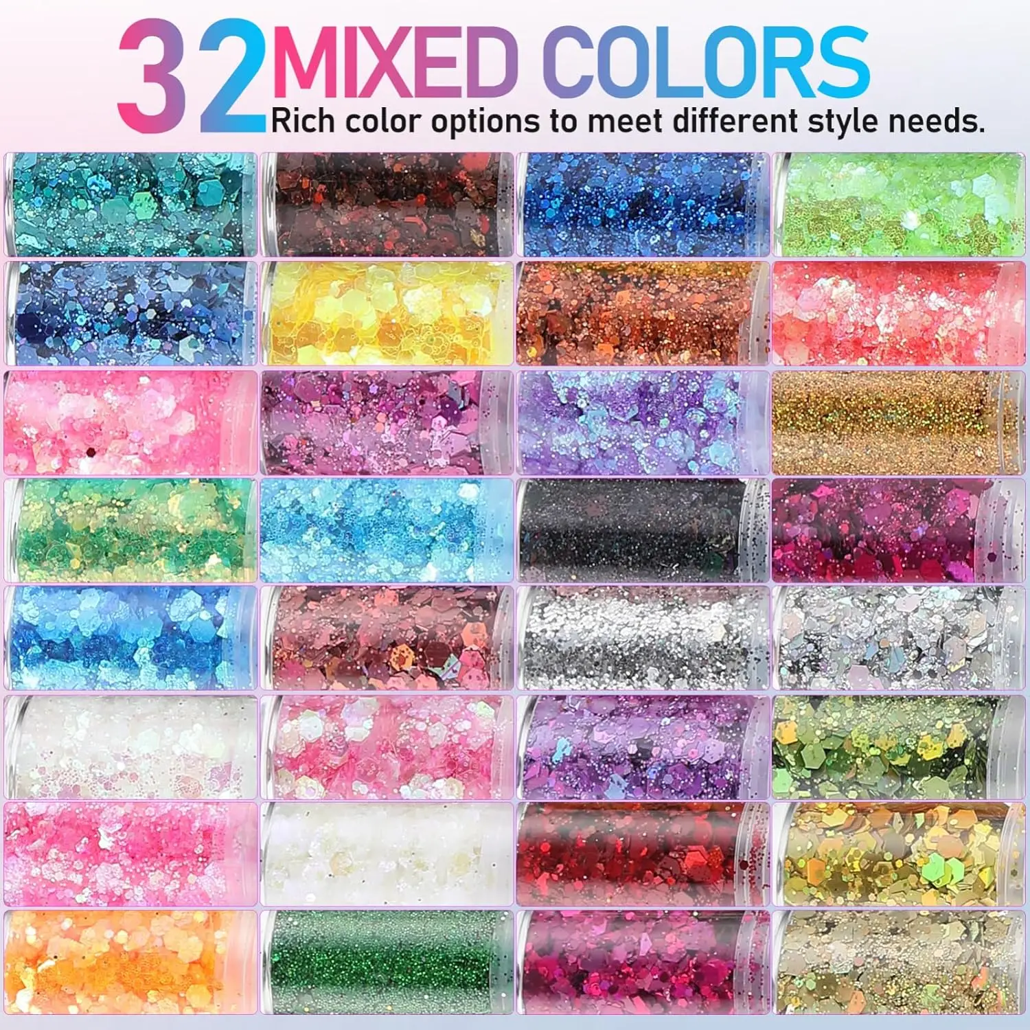 جليتر مكتنز ثلاثي الأبعاد، 32 لونًا لامعًا لمهرجان الحرف اليدوية، مسحوق ترتر، فنون الأظافر، راتنجات الايبوكسي، ترتر، رقائق البريق #3