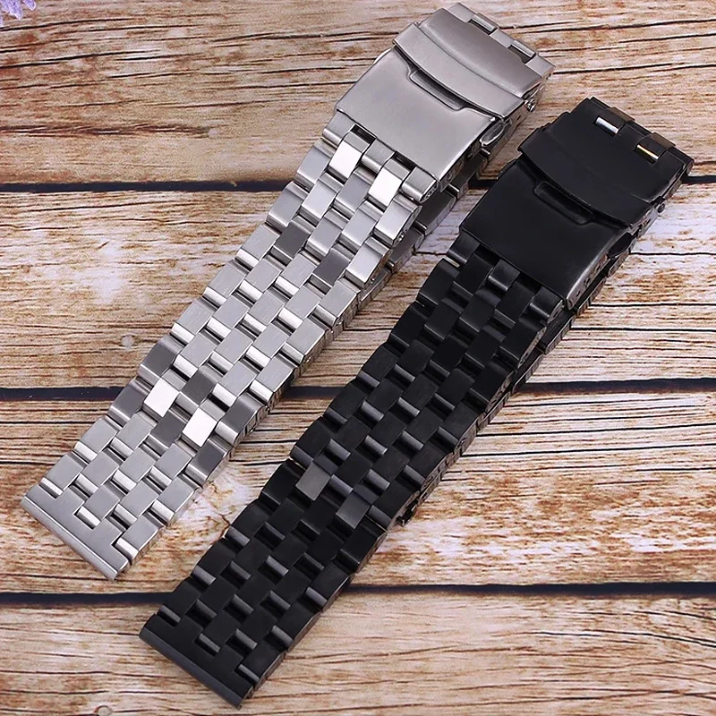 Pulsera plana curvada para Seiko SKX175 SKX009 SKX173 SKX007 20mm 22mm pulsera de acero inoxidable hombres mujeres correa de repuesto