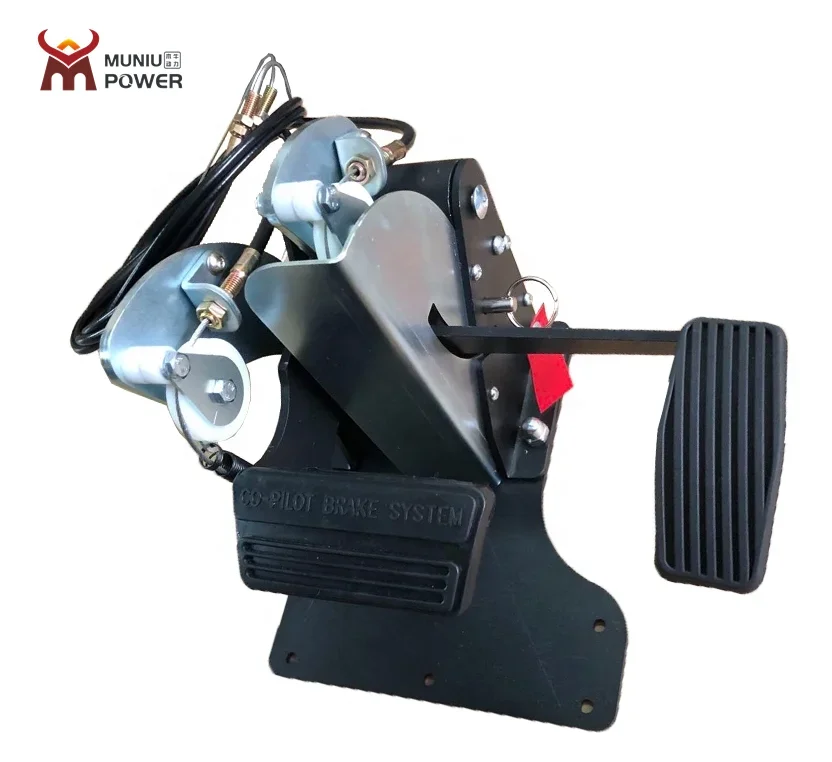 passenger side dual control brake and gas throttle pedal system for Driver education driving training school