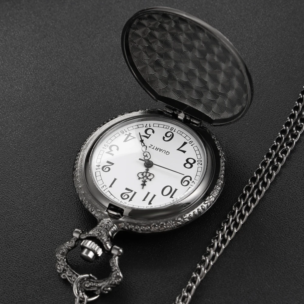 Black Republic Scythe Emblem Quartz Pocket Watch, Colar Vintage Pingente, Relógio Universal, Presente para Meninos e Meninas