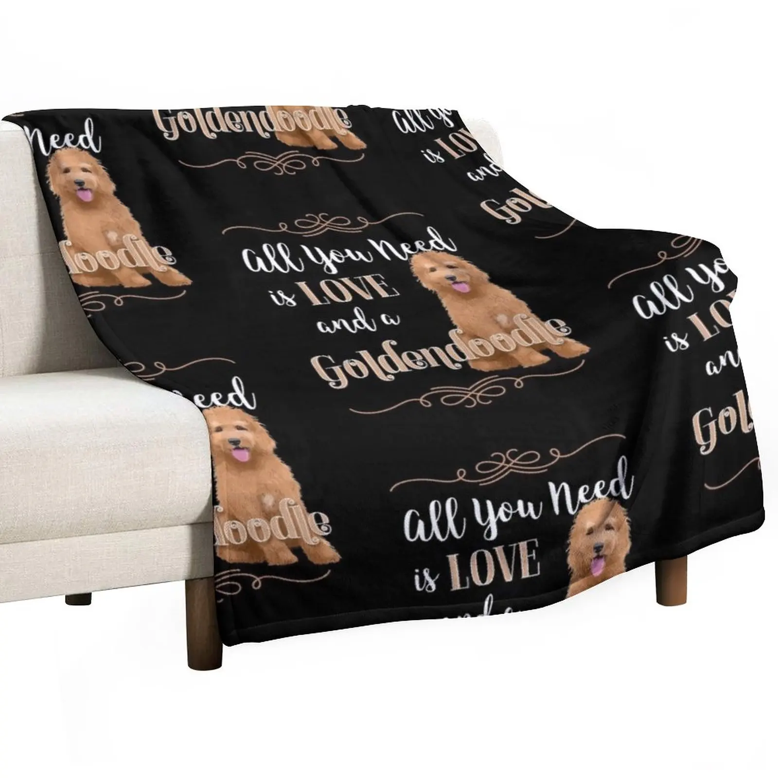 

All You Need is Love and a Goldendoodle Throw Blanket Stuffed Blankets Picnic Blanket Cute Blanket Blankets For Sofas