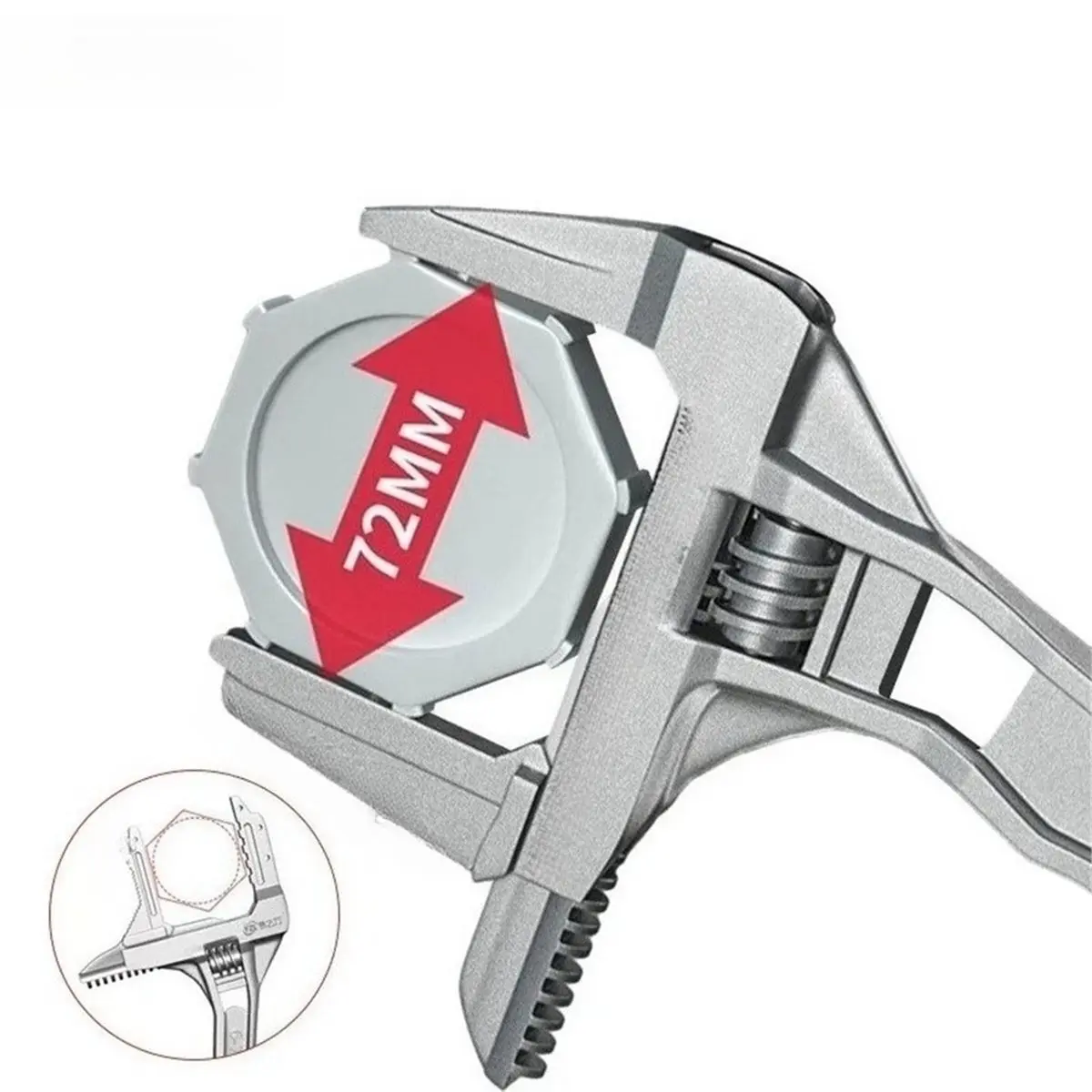 

НОВЫЙ гаечный ключ для ванной комнаты, универсальный гаечный ключ с большим отверстием и зубцами, противоскользящий двойной поршень для обслуживания ванной комнаты