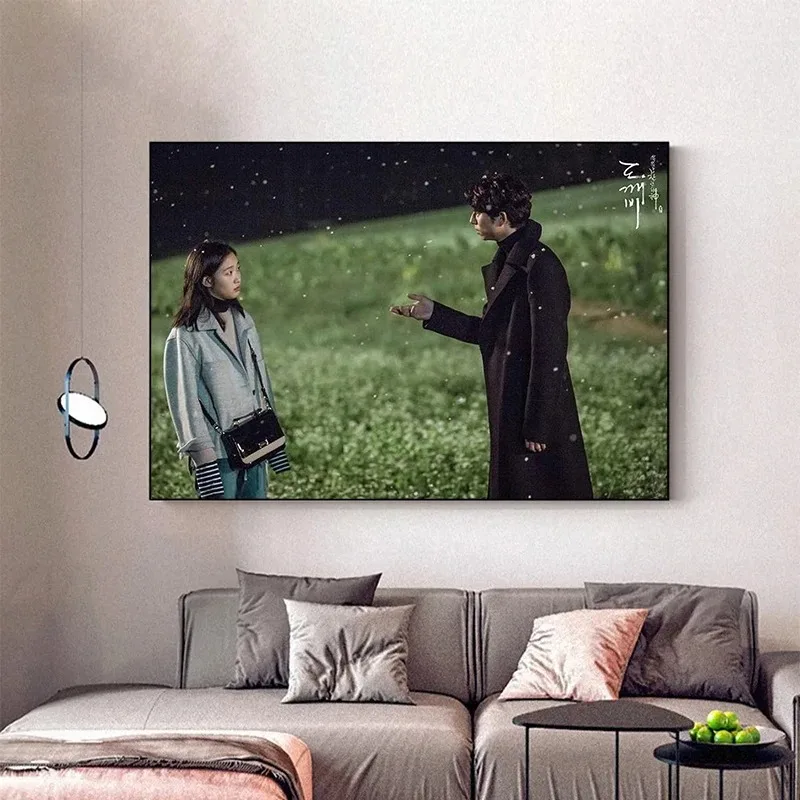 Famous Korean Actors Gong Yoo Kim Go Eun Modern Canvas Poster Classic Character Wall Pictures for Living Room Bedroom Home Decor