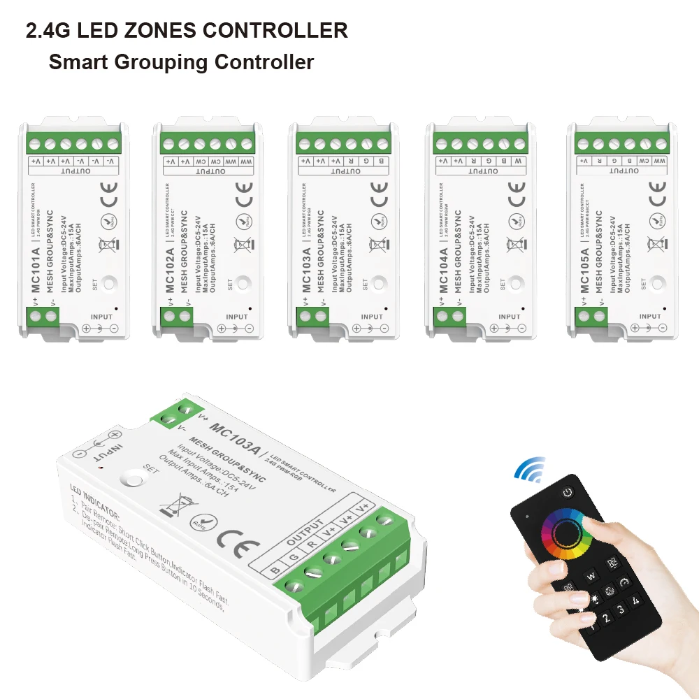 LED Controller MC101A-MC105A MR201-MR205 Touch Panel Remote DC12V 24V Dimmer For RGB CCT RGBW RGBCCT LED Strip