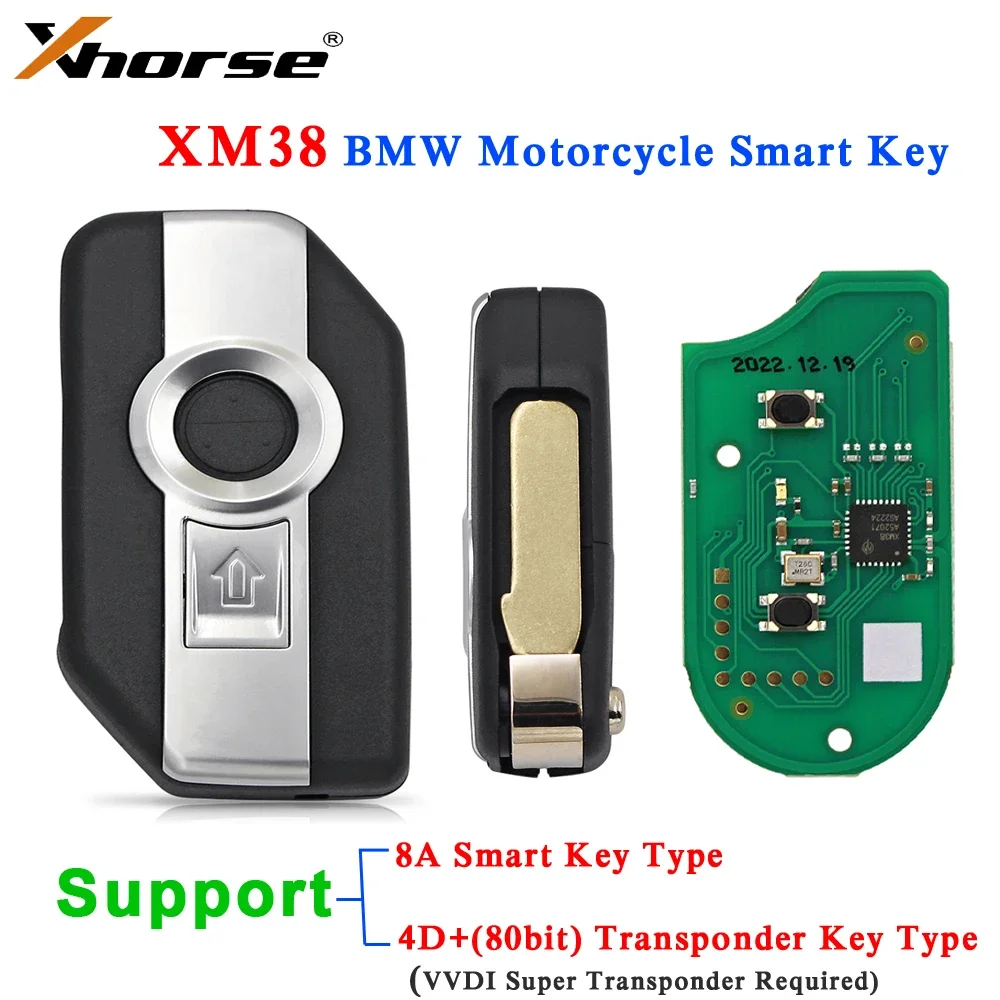 Xhorse VVDI XM38 Smart Key XSBM90GL Support 8A Smart Key & 4D 80bit Transponder Key type for BMW Motorcycle