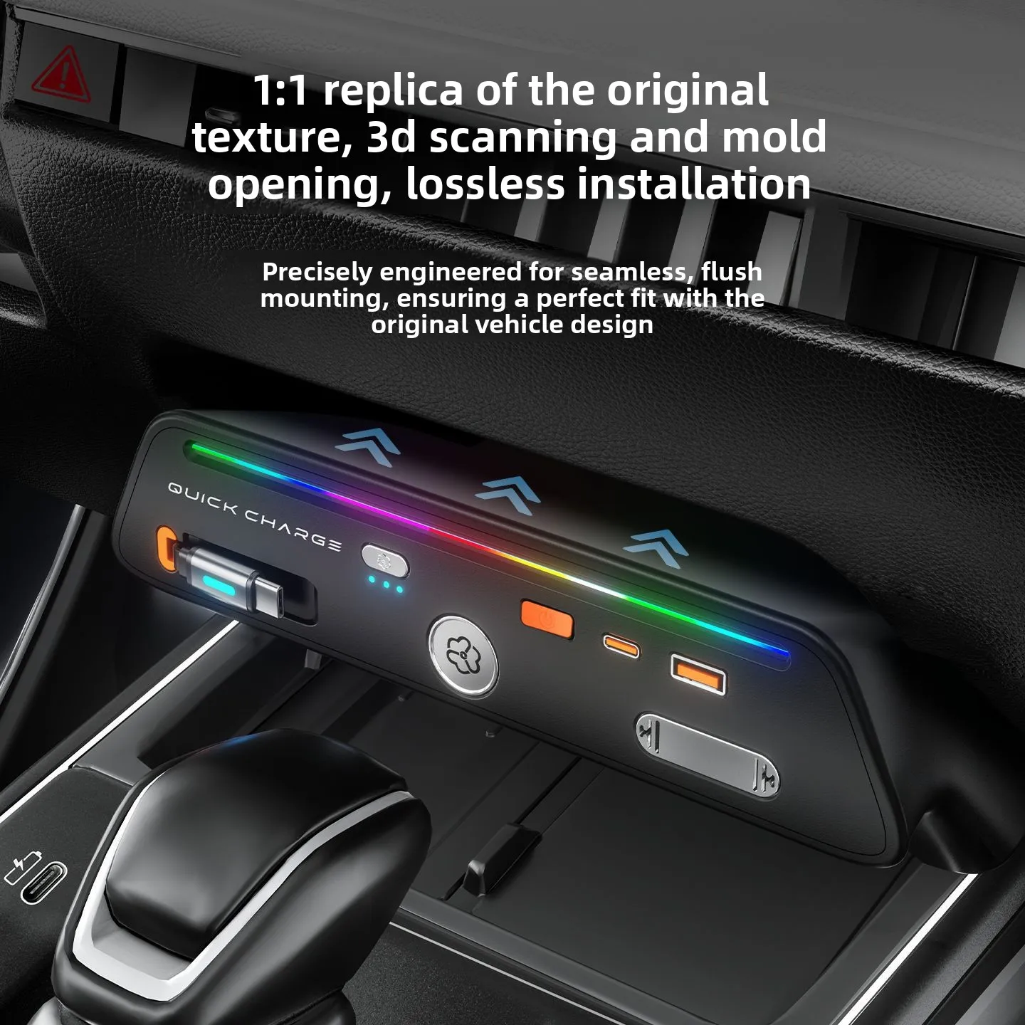 Para Toyota Corolla Cross 2026: Dock de Expansão para Console Central com Carregador Automotivo de Carregamento Super Rápido e Estação de Perfume