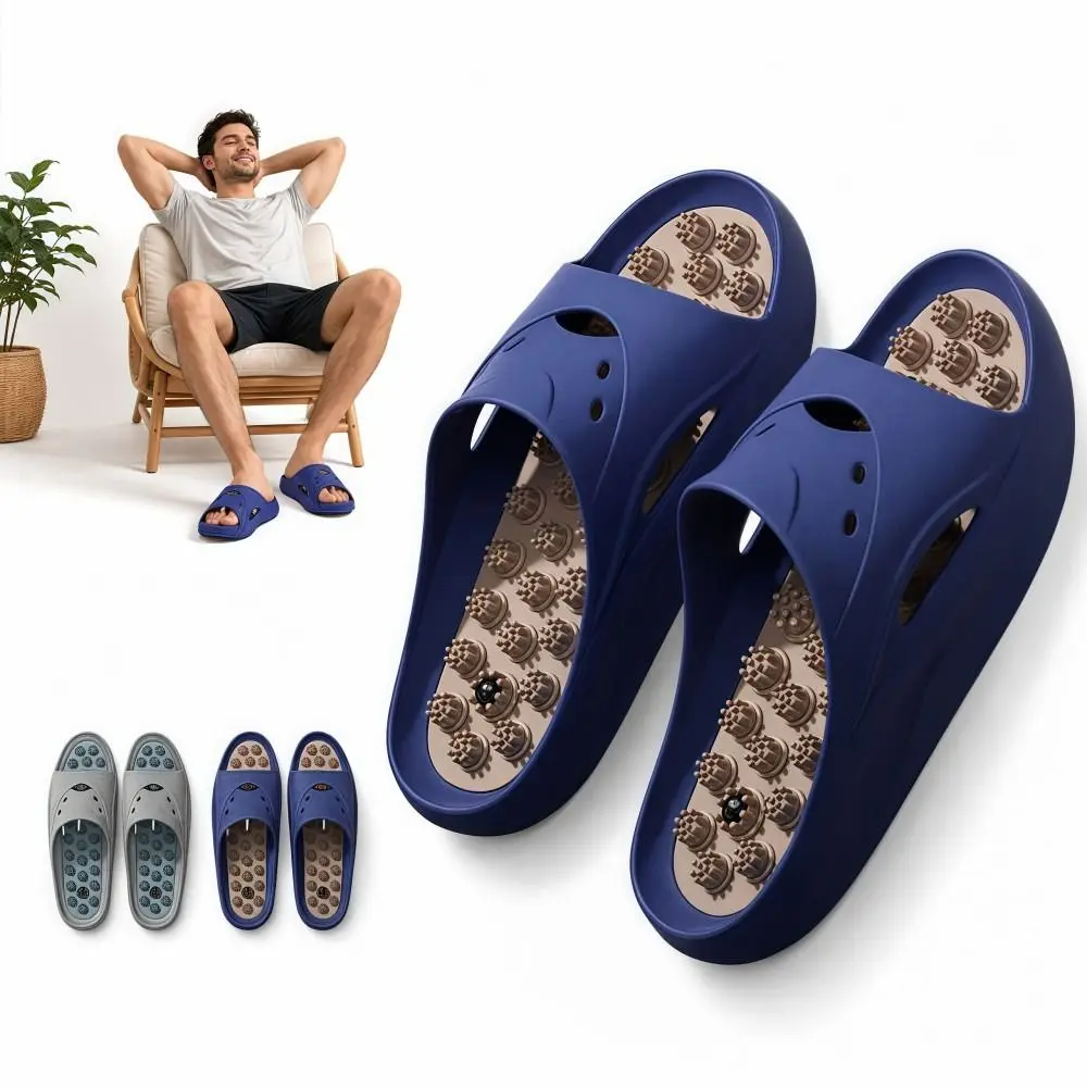 Acupressure Massage Slippers Men Anti-Slip Anti-odor Sandals Slippers Soft Bottom Lightweight Home Slippers Relieve Fatigue