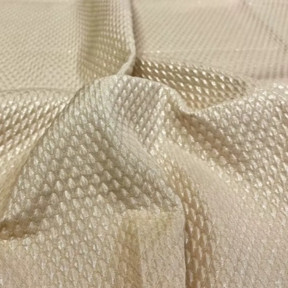 Metal Wire Brocade Jacquard Fabric Checker Yarn Dyed Suit Coat Dress Fashion Brand Design Sew Wholesale Cloth By Meter