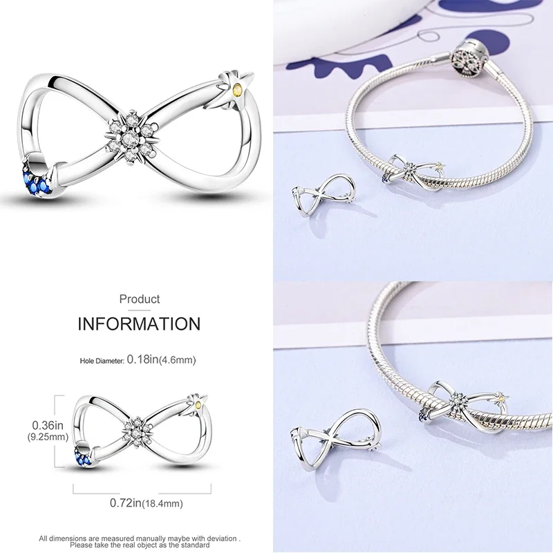 925 Sterling Silver Dragonfly Dreamcatcher Charms with Blue Devil Eyes Infinity Symbol Flower Design for Pendant Jewelry
