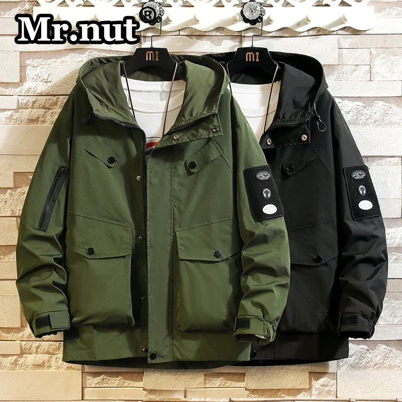 Mr.nut Loose Sports Outdoor Jackets Casual Men's Clothing Camping Hooded Windbreak Jackets Man Spring Autumn Male Tooling Coat