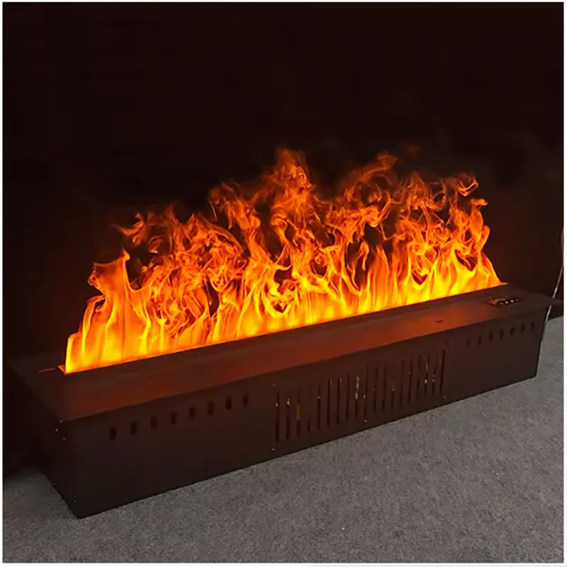 Electric Fireplace TV Cabinet with LED Lights for Living Room Elegant Entertainment Center Stand with Heatless Electric Flame