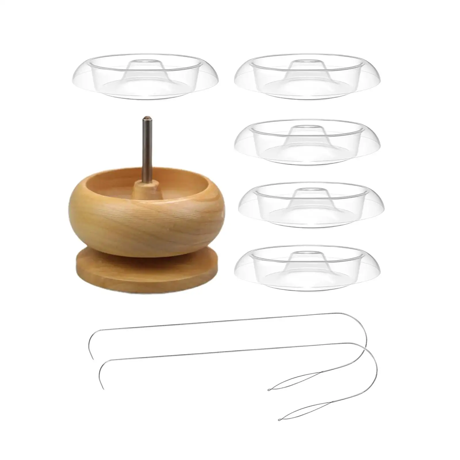 Bead Spinner Bowl Bead Stringer Bead Bowls Kit for Clay Beads Art Crafts DIY Curved Needle