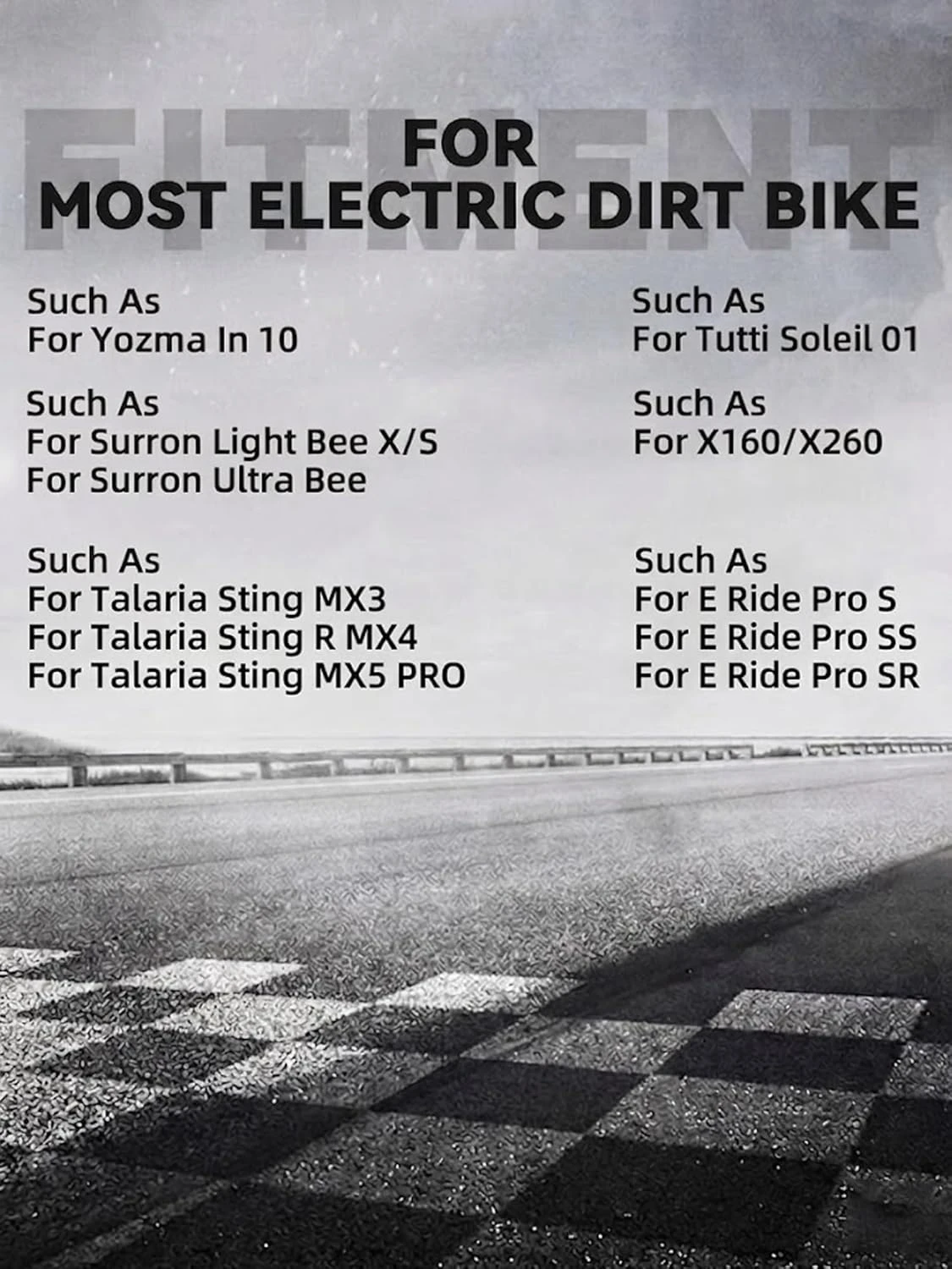 Electric Dirt Bike Downhill Number Plate Front License for Ridstar Q20 Tutti Soleil 01 Surron Sur Ron LBX Talaria Sting MX3/R