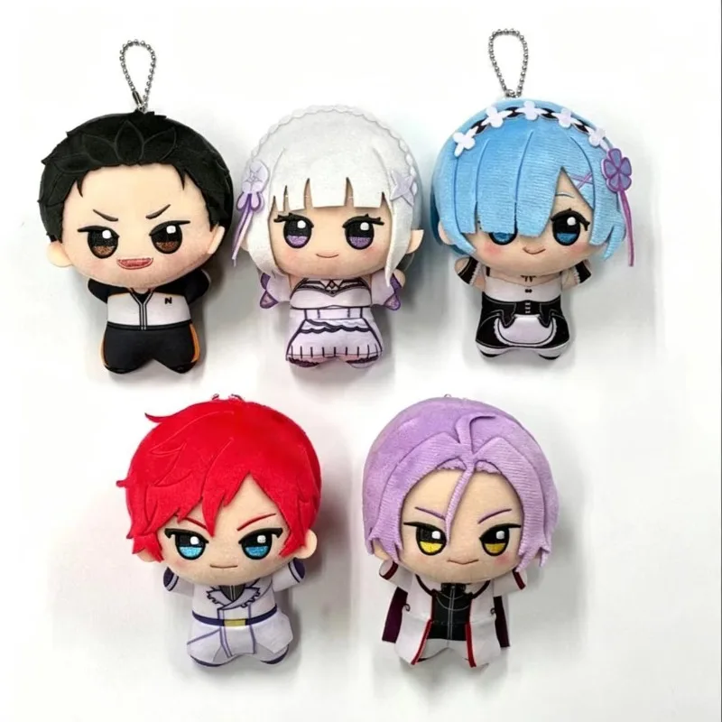 Rem Emilia Re:Life in A Different World From Zero Stuffed 10cm Anime Figures Plush  Keychain Plushies Cute  Accessories Toy Gift