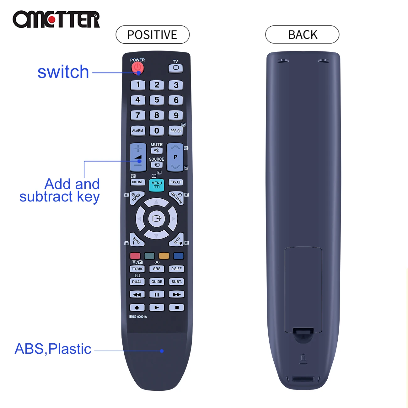 Télécommande pour Samsung TV, BN59-00901A compatible LE19D450 LE37D550 PS51D450, nouveau, BN59-00855A