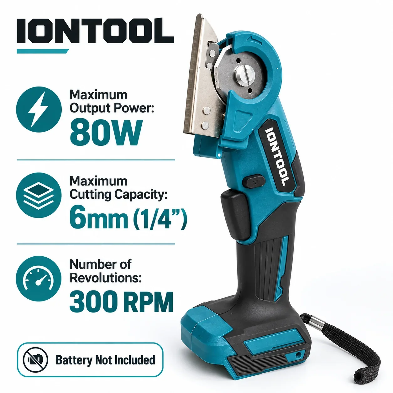 IONTOOL Handheld Cordless Carpet Shears 6mm For Rug Edge Cutting and Carpet Pile Trimming and Stair Carpet Fitting and Seaming