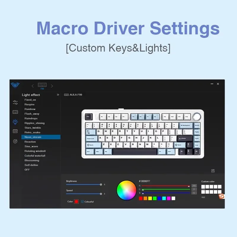 AULA F75 تخصيص لوحة المفاتيح الميكانيكية ثلاثي الوضع سماعة لاسلكية تعمل بالبلوتوث مكتب RGB إيقاع الموسيقى لألعاب الرياضات الإلكترونية 80 مفاتيح 1000 هرتز