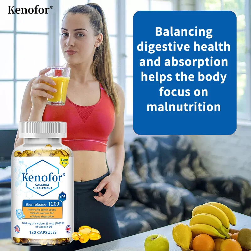 1200 Mg Sustained-release Calcium Supplement with Vitamin D3 To Support Muscle, Bone, and Digestive Health