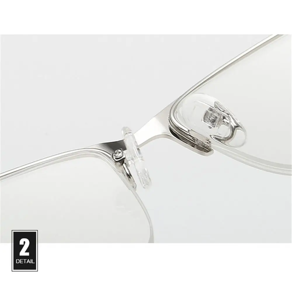 Half Frame Spring Hinge Anti Glare/Eye Strain/UV Computer Eyeglasses Business  Eyewear Reading Glasses for Men Anti Blue Light