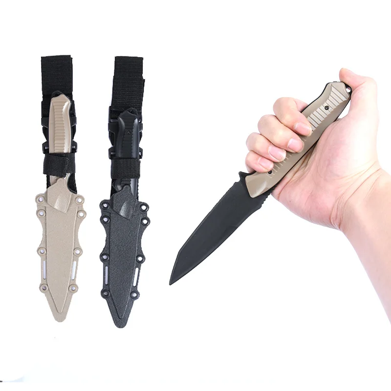 Birthday Gift CS Cosplay Prop Tactical Enthusiasts Combat Knife Modeling Rubber Training Sheath Knife Model Toy Sword