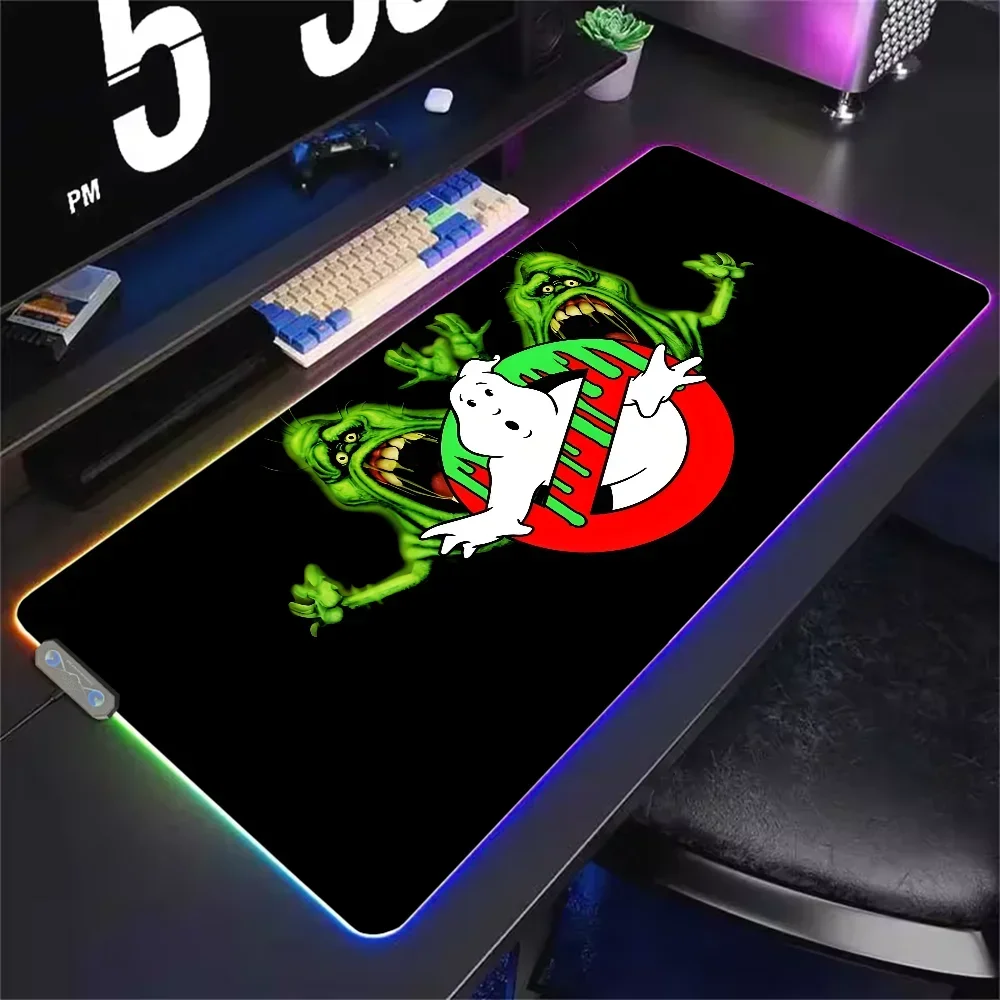 E-Extreme Ghostbuster Door Mat LED Light RGB Luminous Keyboard Desk-Mat Color Waterproof Office Mouse Computer Anti-slip Rubber
