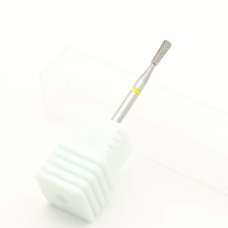 Neu! Gelber Hartmetall-Nagelbohrer, elektrische Maniküre-Bohrer, Fräser, Gratgerät, Pediküre-Werkzeuge – Detail 5