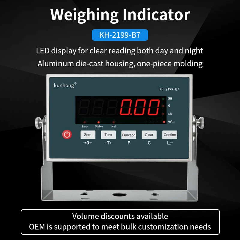 Digital Machine Scales Display Weighting Mini Aluminum KH-2199-B7 LED Weight Instrument Indicators Indicator Weighing