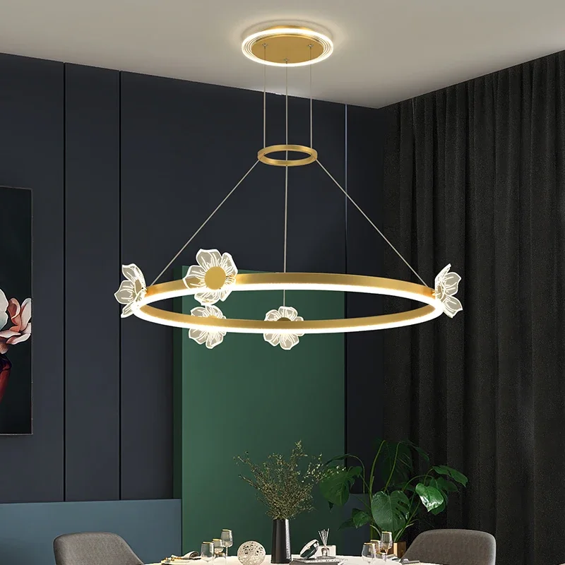 Lampu Gantung Langit-langit Kupu-kupu Nordic Lampu Gantung Ruang Makan Tamu LED Modern Kristal Dekorasi Rumah Lampu Gantung Perlengkapan Berkilau