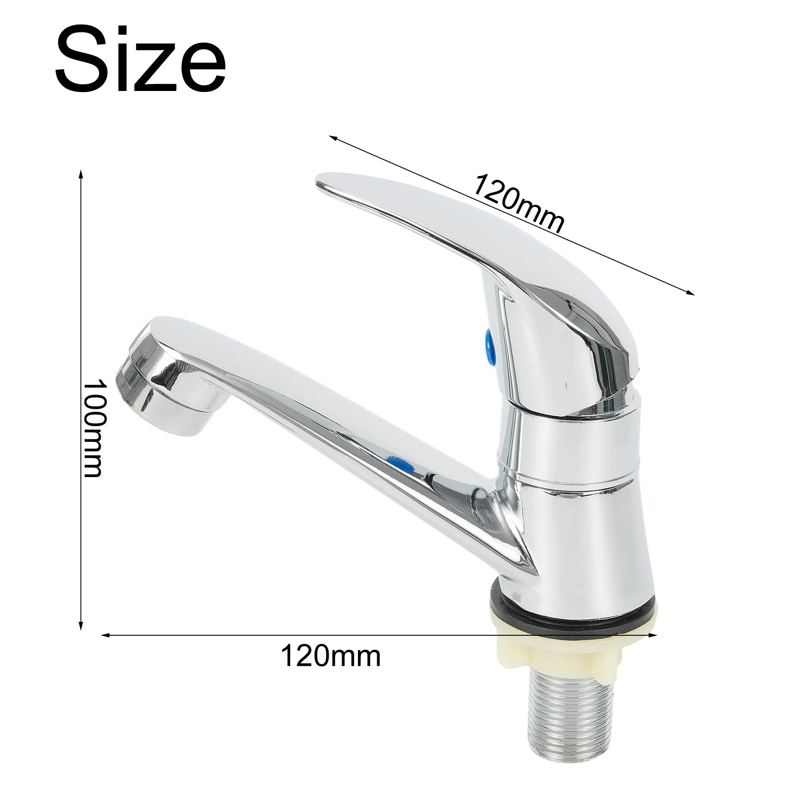 Grifo de lavabo de aleación de Zinc, grifo de lavabo de baño con un solo orificio cromado, grifo de agua de fregadero frío individual, grifo de lavabo montado en cubierta