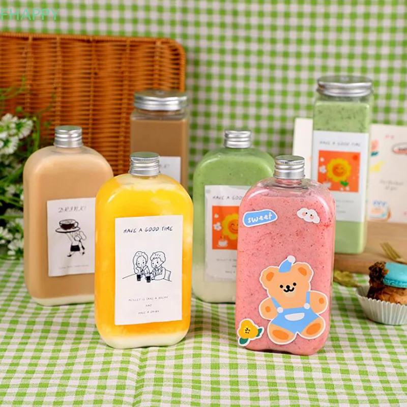 Bottiglie di plastica per contenitori per bevande bottiglia d'acqua in plastica con tappo per coperchi