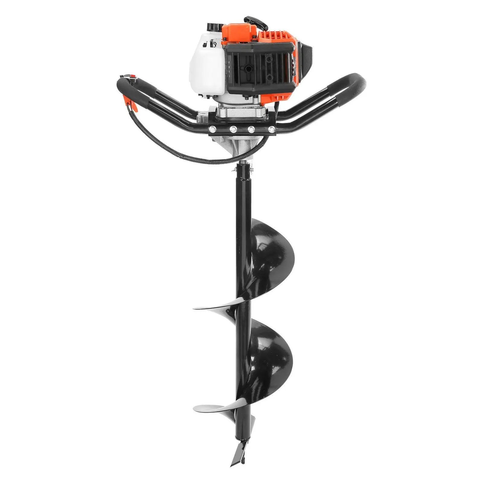 

Post Hole Digger, 52cc 1450W Auger Post Hole digger, Gas Powered Earth Digger with Two Earth Auger Drill Bit 6" & 10" and 3 Ext