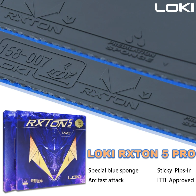 

LOKI RXTON 5 PRO Table Tennis Rubber Sheet Sticky Pips-in Ping Pong Rubber ITTF Approved Ping Pong Rubber with 2.1mm Sponge