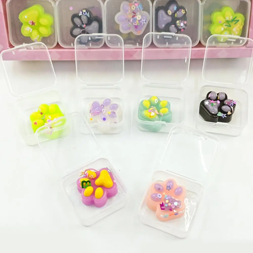 Zampa di gatto con paillettes Pizzico per bambini Decompressione Rimbalzo lento Morbido elastico Spremitura Zampa di gatto Giocattolo da spremere morbido Regali adorabili per bambini