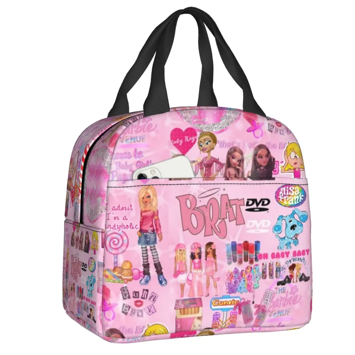 

Custom Bratz Rock Angelz Insulated Lunch Bag for Women Waterproof Cartoon Manga Anime Thermal Cooler Lunch Box Office Picnic