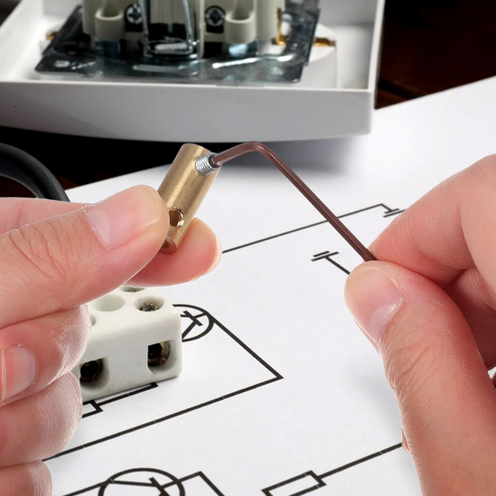 

1Set Copper Wire Terminal Connectors Circuit Terminal Set Stable Conductivity Electrical Wiring Connector Kit Quick Installation